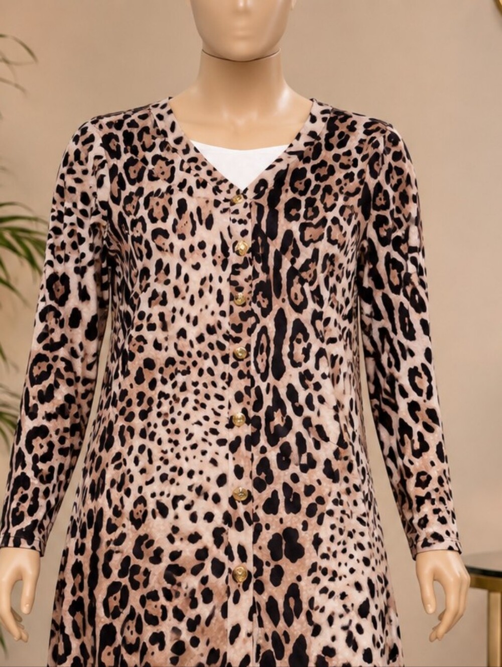 Leopard Print  V Neck TOP